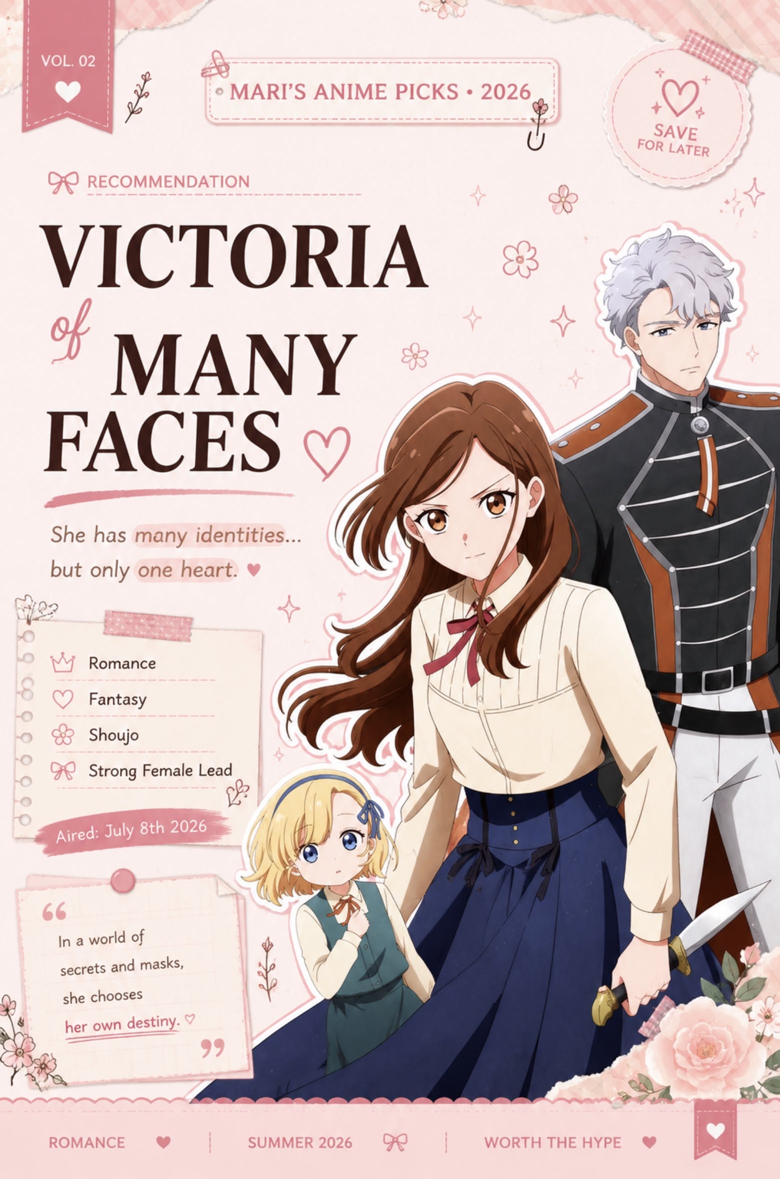 Victoria of Many Faces Anime Poster High Resolution Print Art
